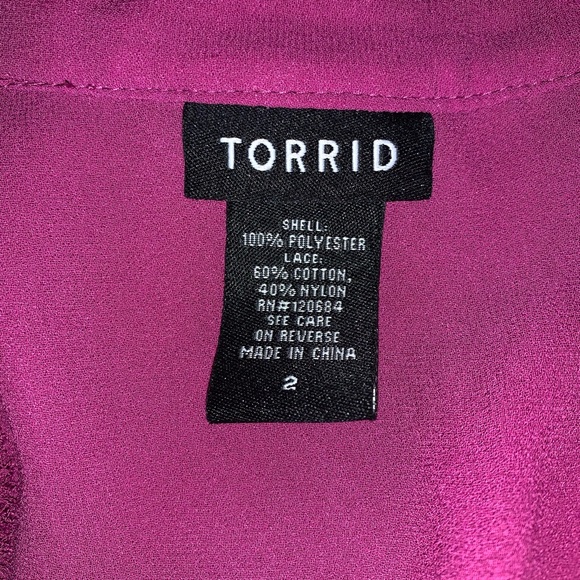 Torrid Orchid Chiffon & lace blouse - Picture 8 of 8